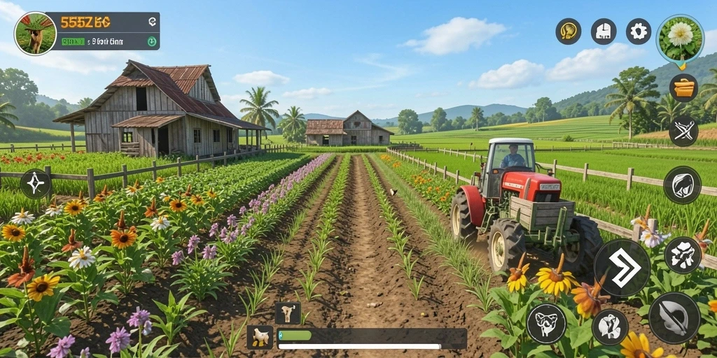 Tampilan gameplay seru di dunia pertanian 555ZK.