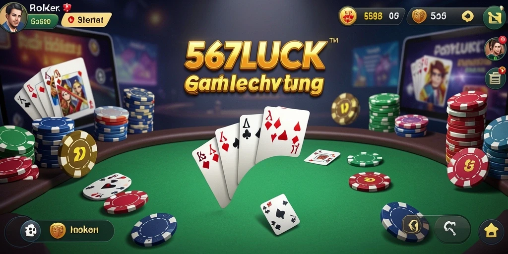 Tampilan gameplay poker yang seru di 567LUCK.
