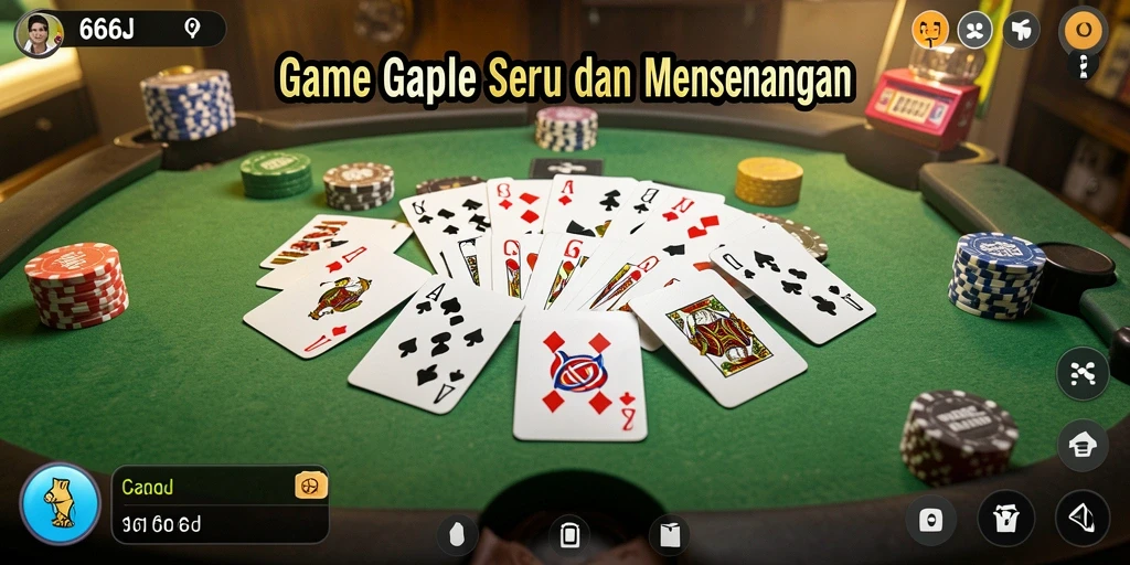 Tampilan gameplay Gaple yang menarik dan interaktif di 666J.