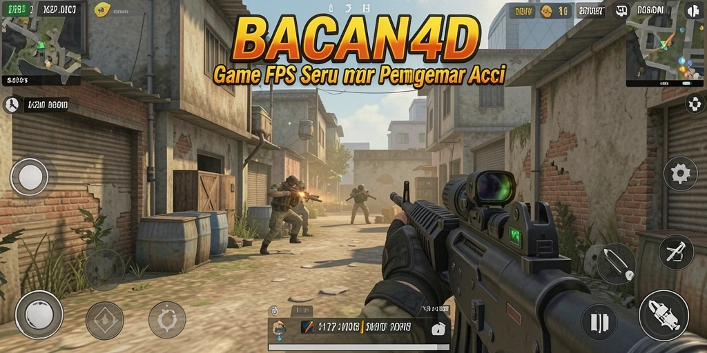 Tampilan gameplay BACAN4D dengan aksi tembak-menembak yang seru.