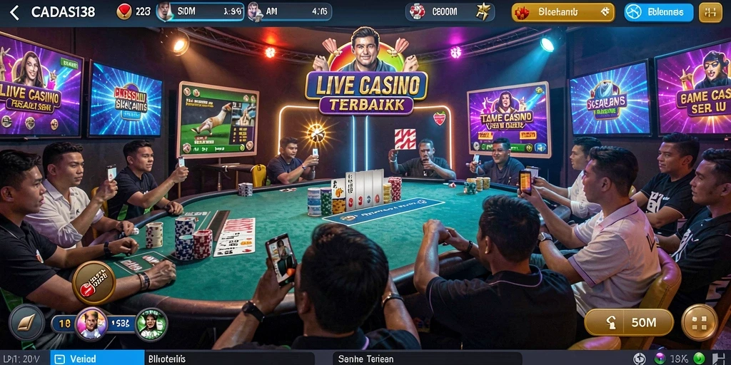 Tangkapan layar menunjukkan dealer Live Casino yang profesional di CADAS138.