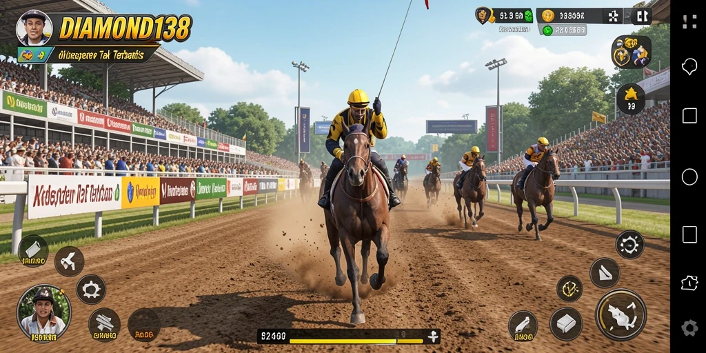 Tampilan gameplay menarik dari DIAMOND138 saat balapan seru.