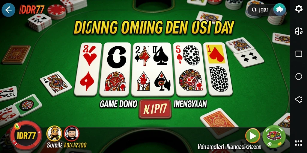 Screenshot utama IDR77 menunjukkan gameplay Domino yang seru.