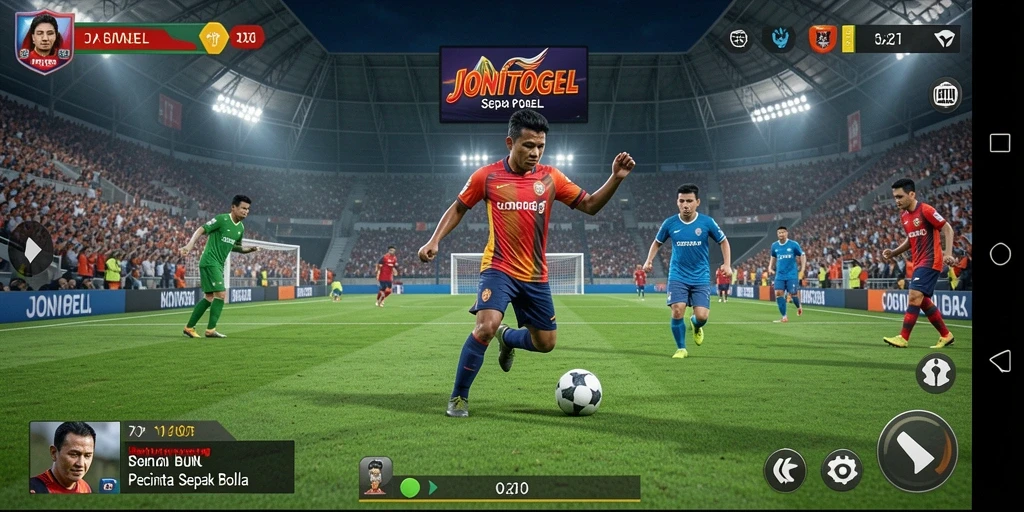 Tampilan menarik dari gameplay <strong>JONITOGEL</strong> yang penuh aksi sepak bola.