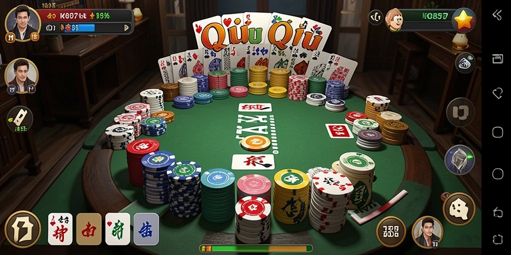 Tampilan menarik dari gameplay QiuQiu di KO857.