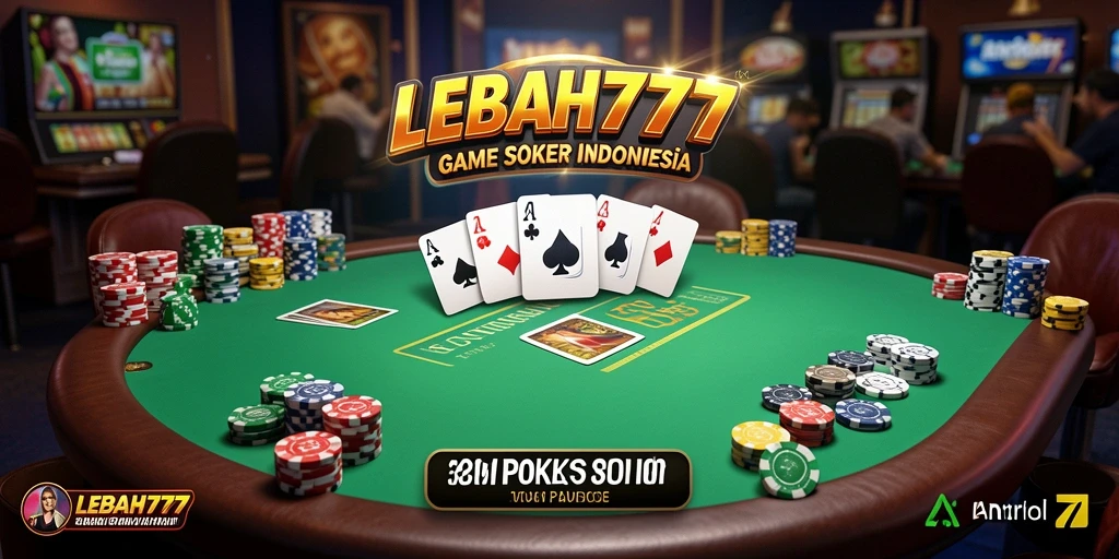 Screenshot gameplay LEBAH777 menunjukkan suasana meja poker yang penuh aksi.