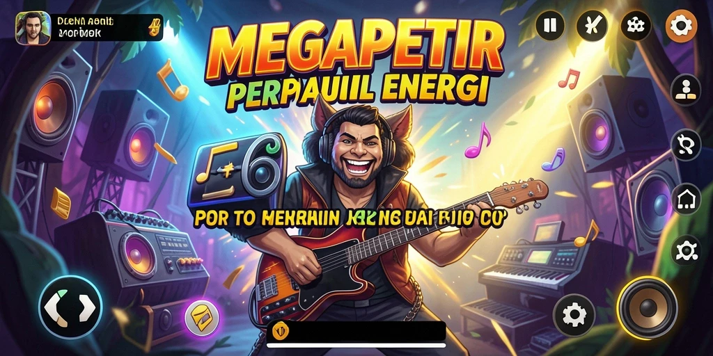 Tangkapan layar menunjukkan pengalaman gameplay musik yang seru.