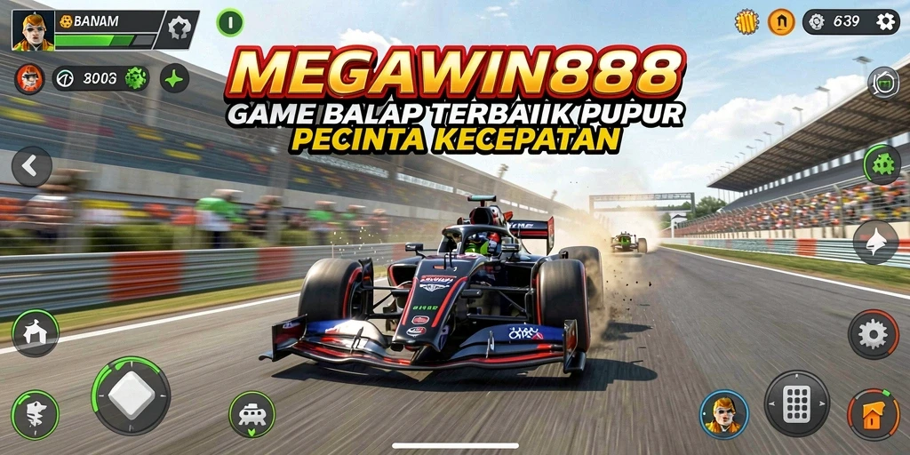Screenshot MEGAWIN888 menampilkan adrenalin balap yang mendebarkan.