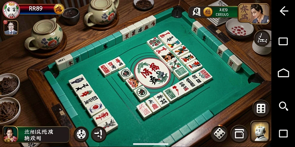Screenshot utama RR89 menampilkan gameplay Mahjong yang mendebarkan.