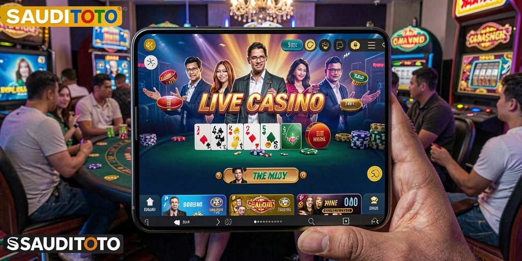 Tampilan gameplay Live Casino yang mendebarkan di SAUDITOTO.