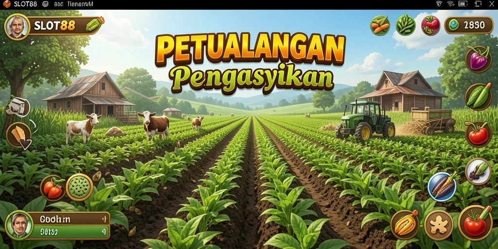 Tampilan gameplay SLOT88 yang seru saat bertani.