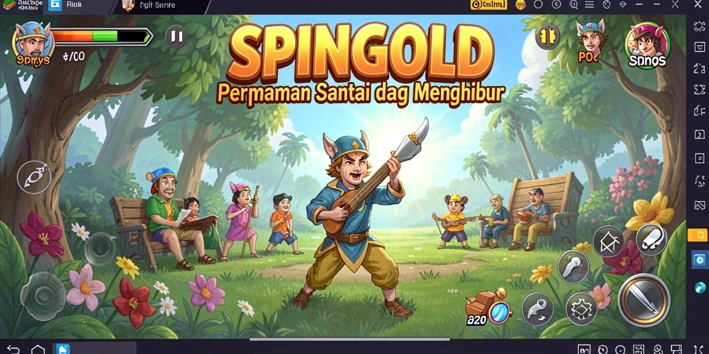 Tampilan gameplay SPINGOLD yang ceria dan menarik.