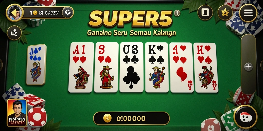 Tampilan menarik dari gameplay Domino di SUPER5.