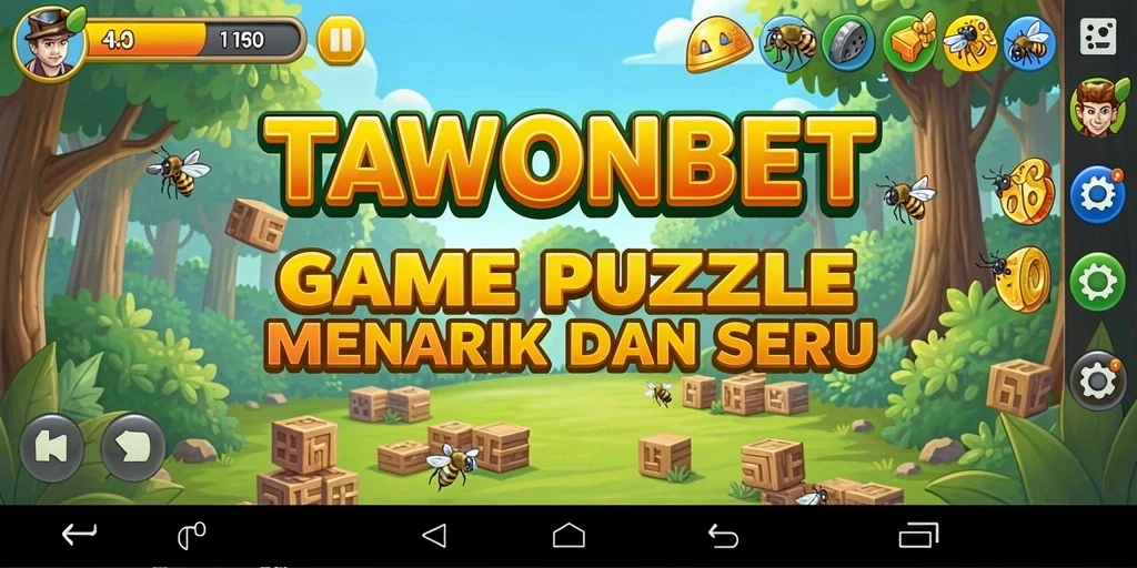 Tampilan gameplay puzzle yang seru dan menantang di TAWONBET.
