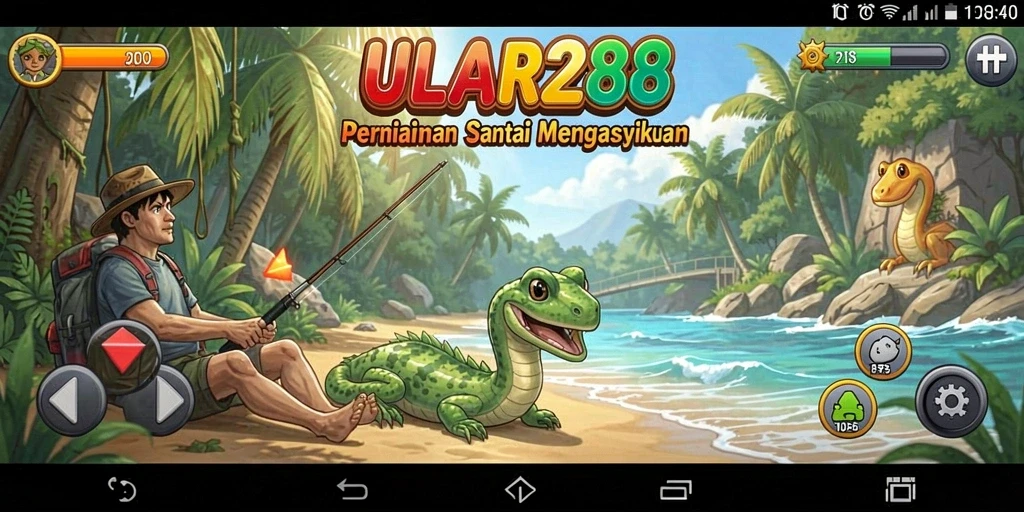 Screenshot ULAR288 menampilkan gameplay santai yang penuh warna.