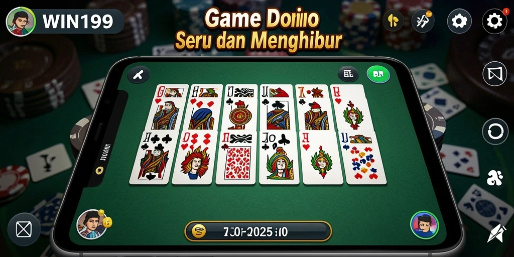 Tampilan gameplay WIN199 yang menarik saat pemain bertanding domino.